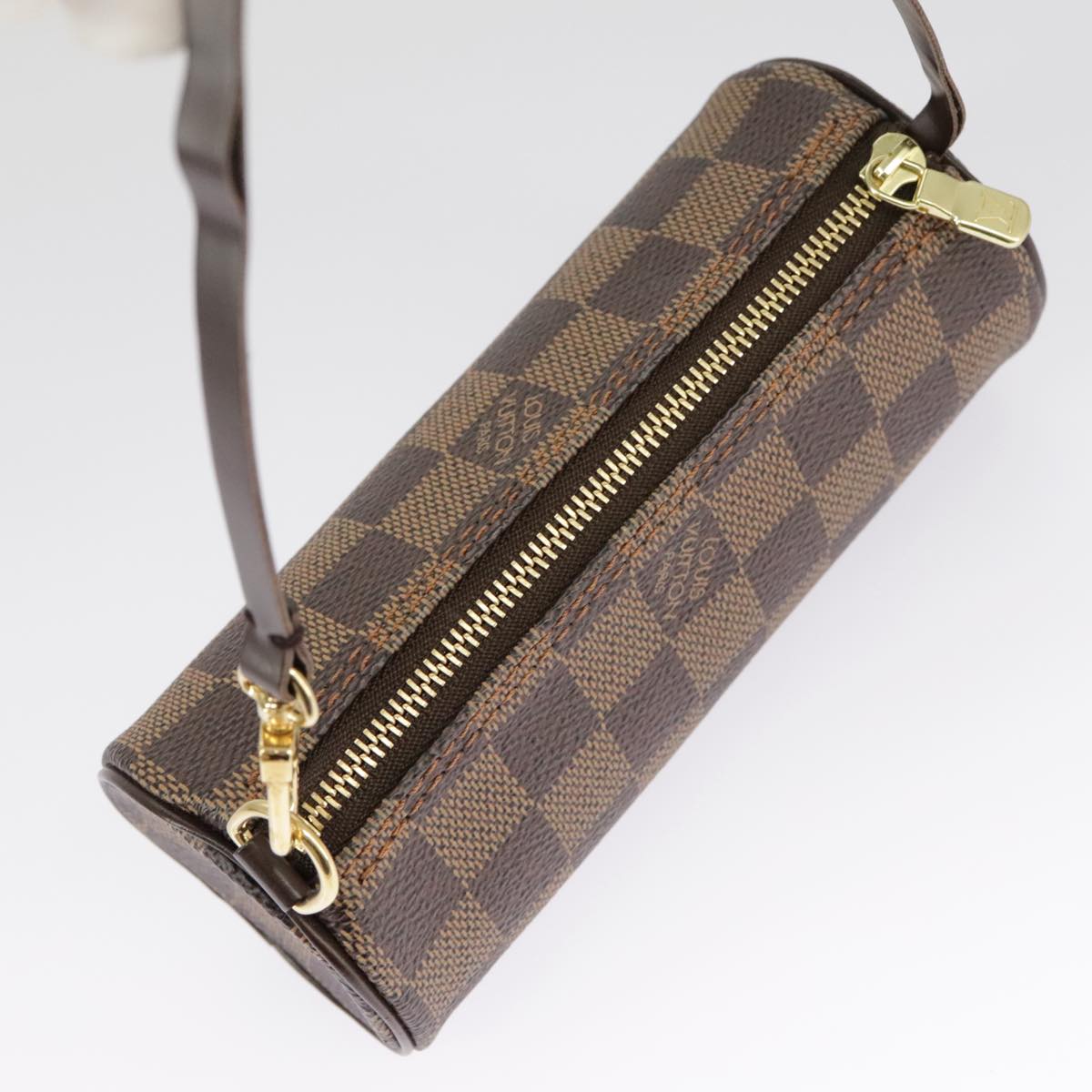 LOUIS VUITTON Damier Ebene Papillon Pouch LV Auth 100600