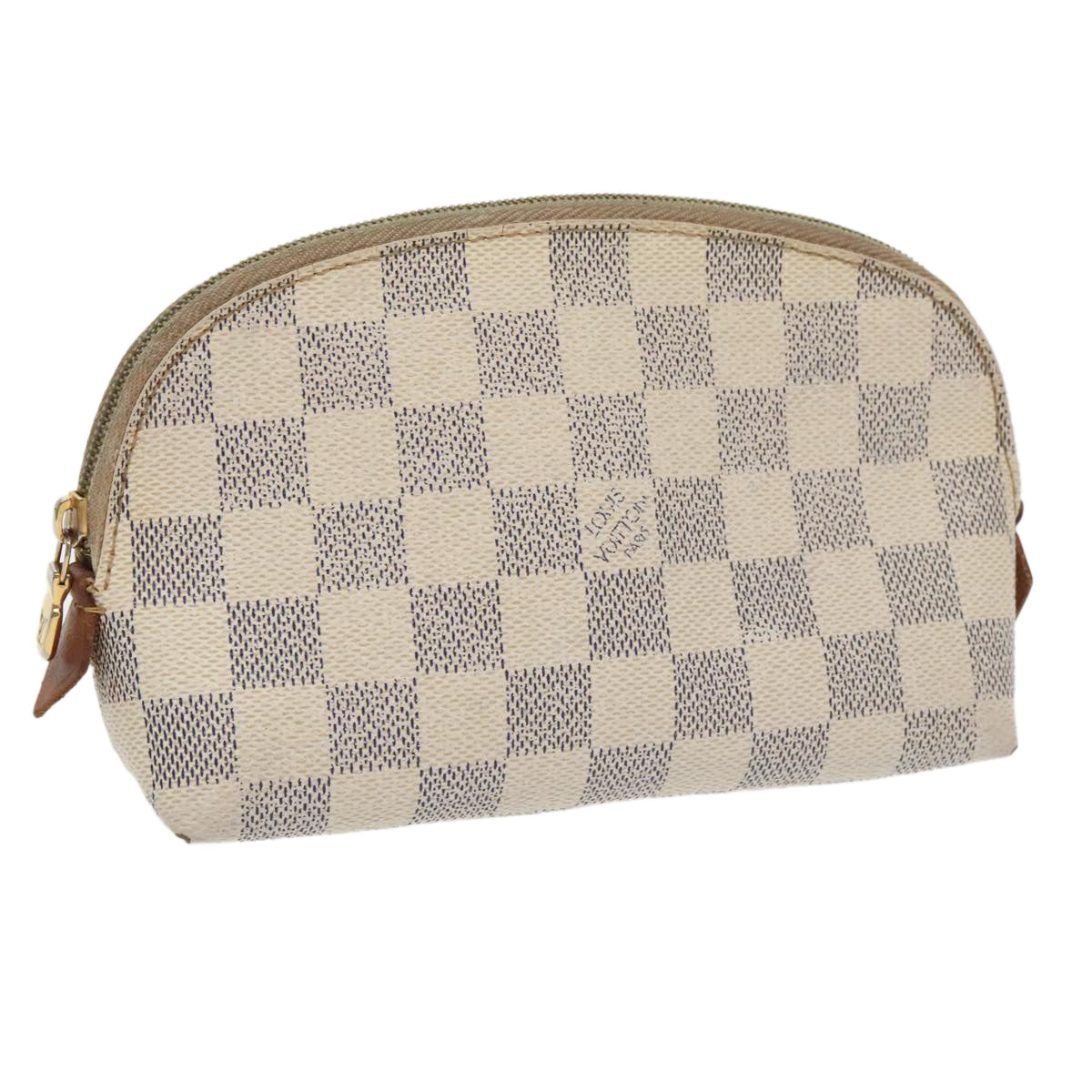 LOUIS VUITTON Damier Azur Pochette Cosmetic PM Pouch N60024 LV Auth 100601