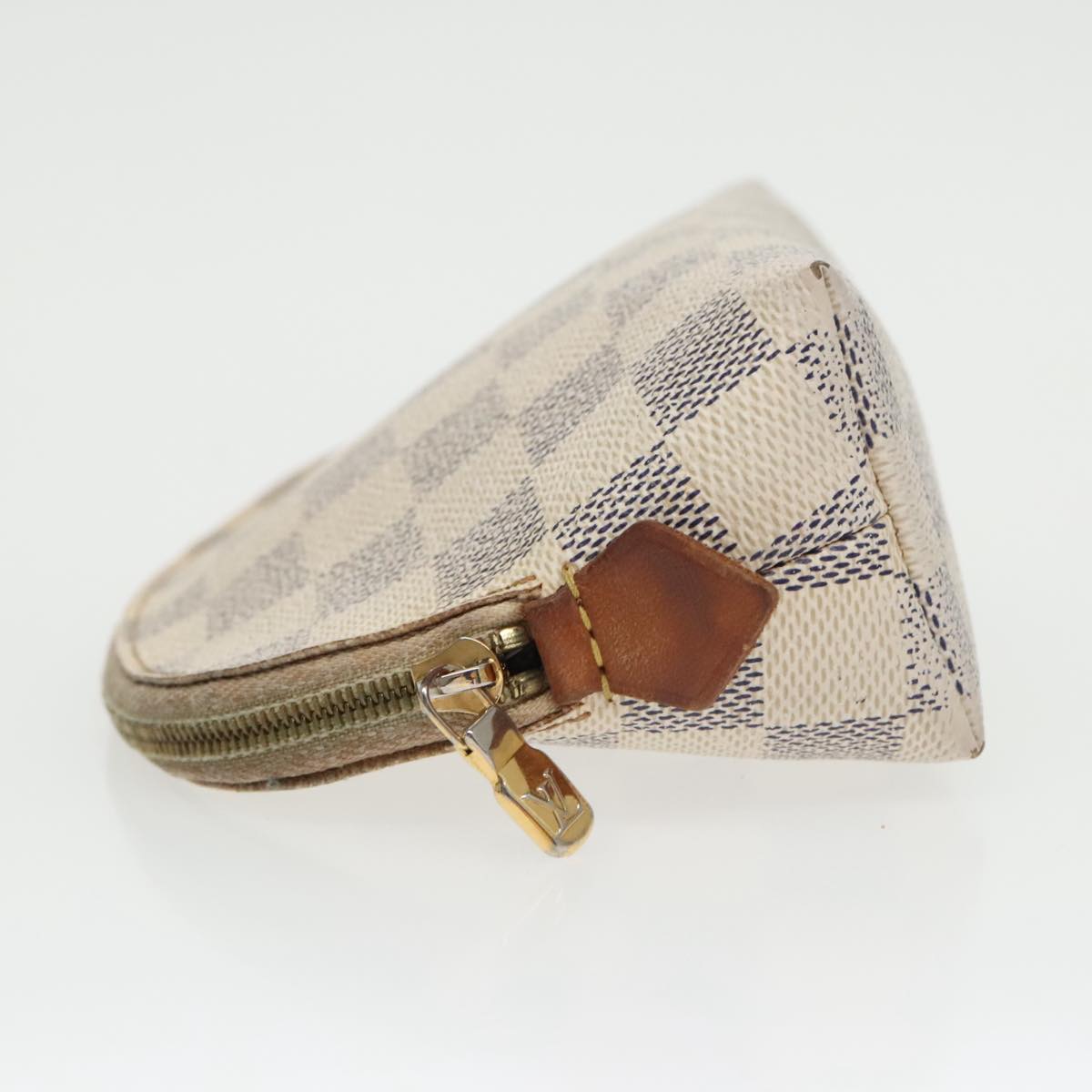 LOUIS VUITTON Damier Azur Pochette Cosmetic PM Pouch N60024 LV Auth 100601