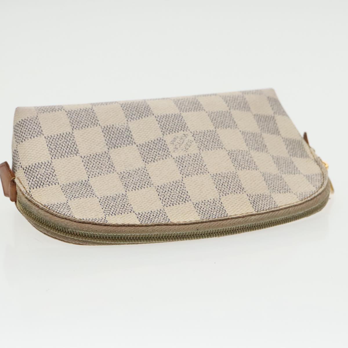 LOUIS VUITTON Damier Azur Pochette Cosmetic PM Pouch N60024 LV Auth 100601