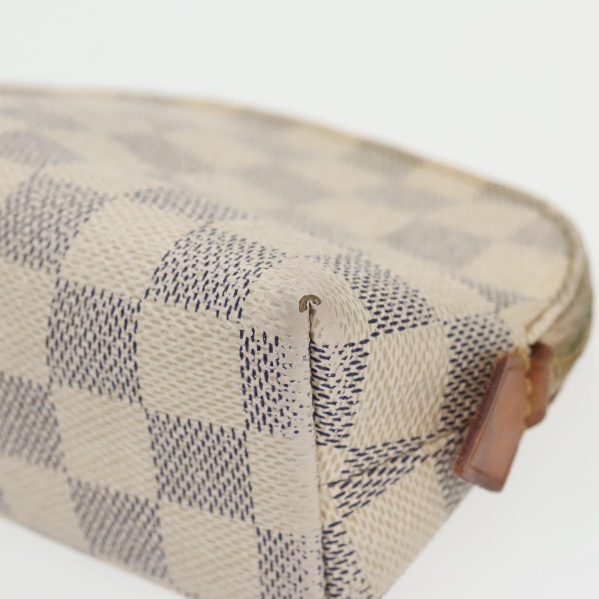 LOUIS VUITTON Damier Azur Pochette Cosmetic PM Pouch N60024 LV Auth 100601