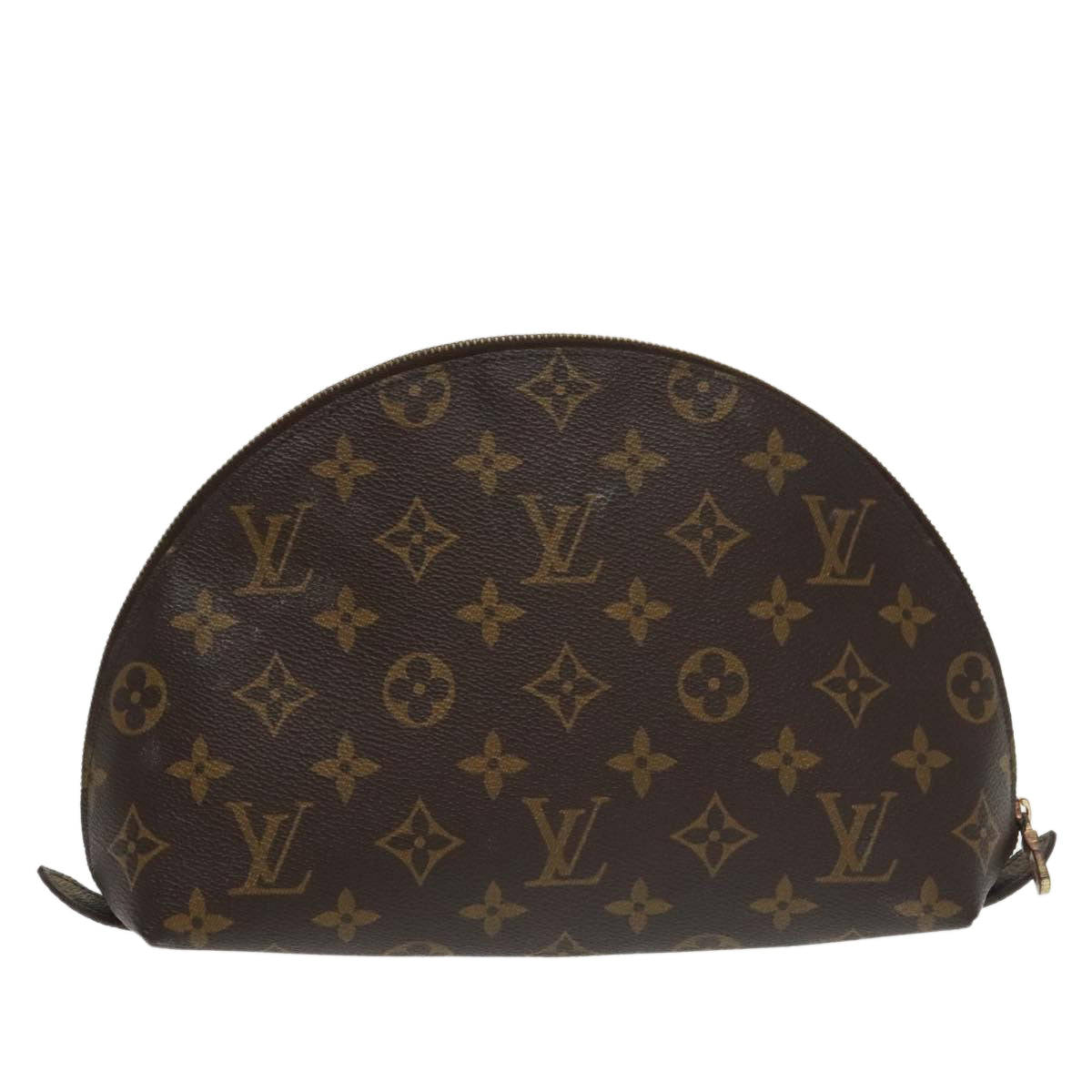 LOUIS VUITTON Monogram Trousse Demi Ronde Cosmetic Pouch M47520 LV Auth 100605