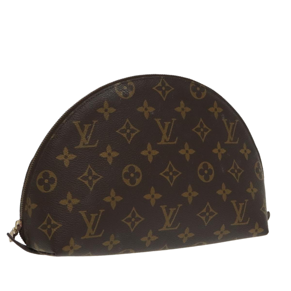 LOUIS VUITTON Monogram Trousse Demi Ronde Cosmetic Pouch M47520 LV Auth 100605