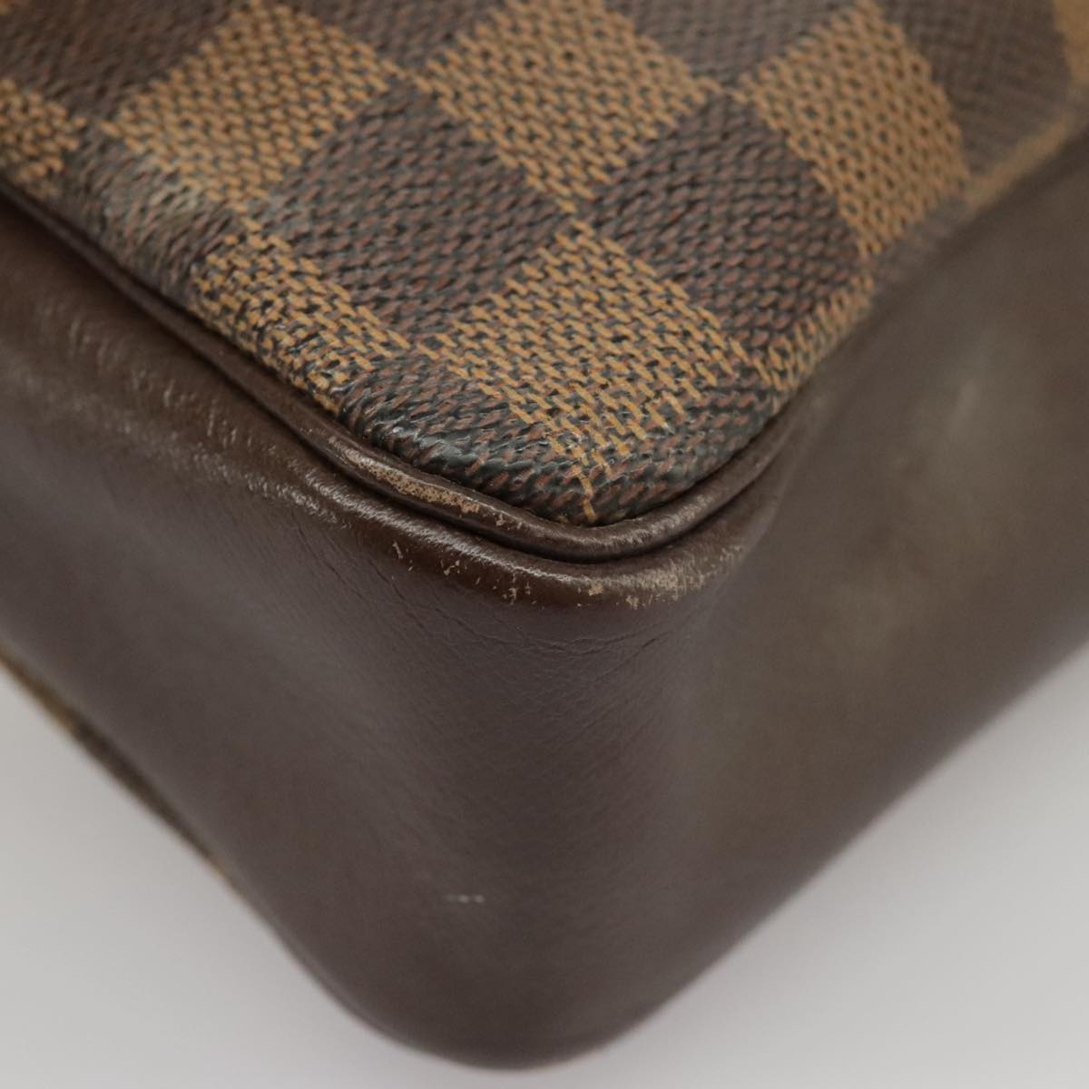 LOUIS VUITTON Damier Ebene Trousse Makeup Pouch N51982 LV Auth 100618