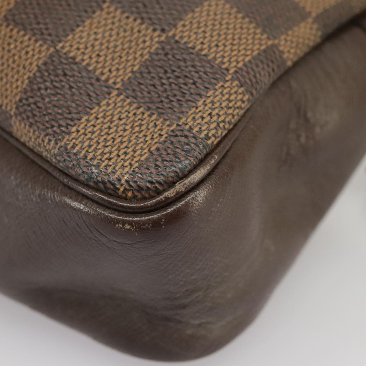 LOUIS VUITTON Damier Ebene Trousse Makeup Pouch N51982 LV Auth 100618