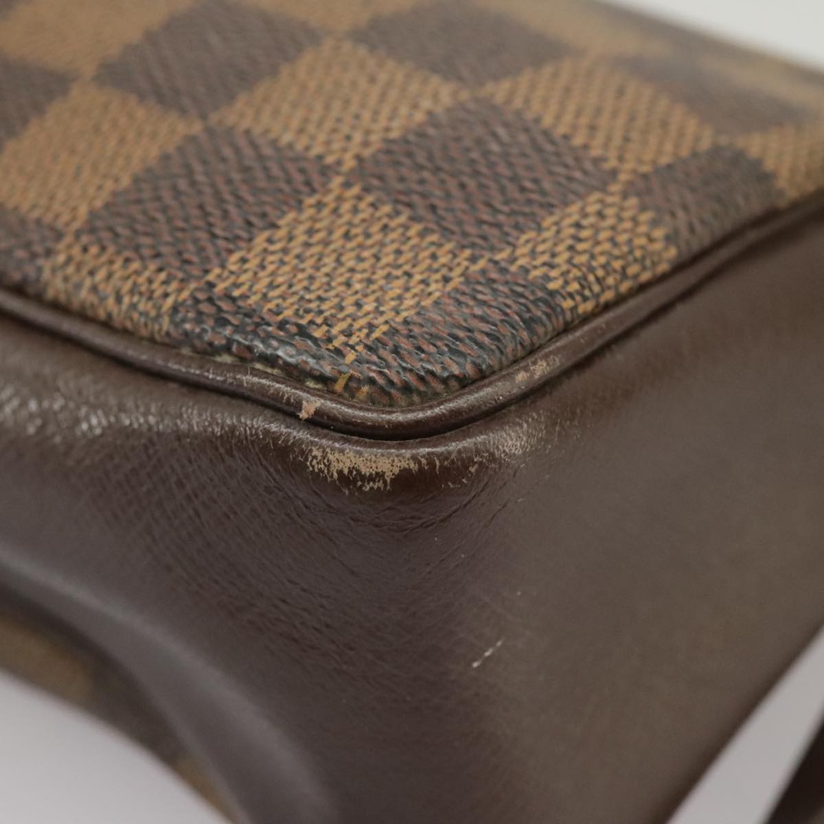 LOUIS VUITTON Damier Ebene Trousse Makeup Pouch N51982 LV Auth 100618