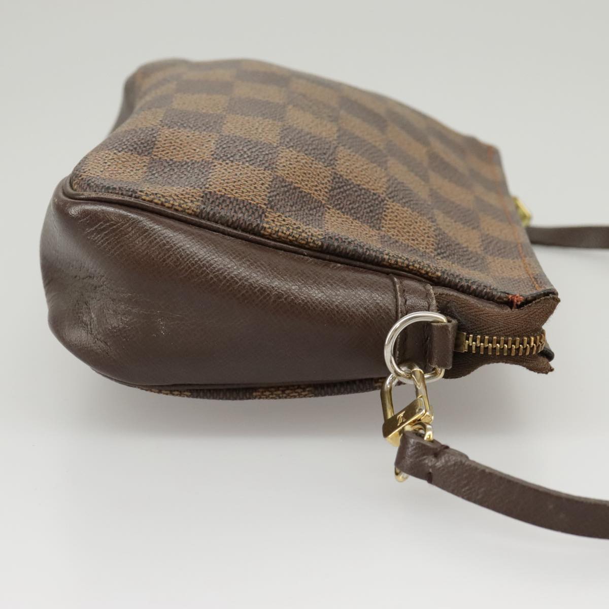 LOUIS VUITTON Damier Ebene Trousse Makeup Pouch N51982 LV Auth 100618