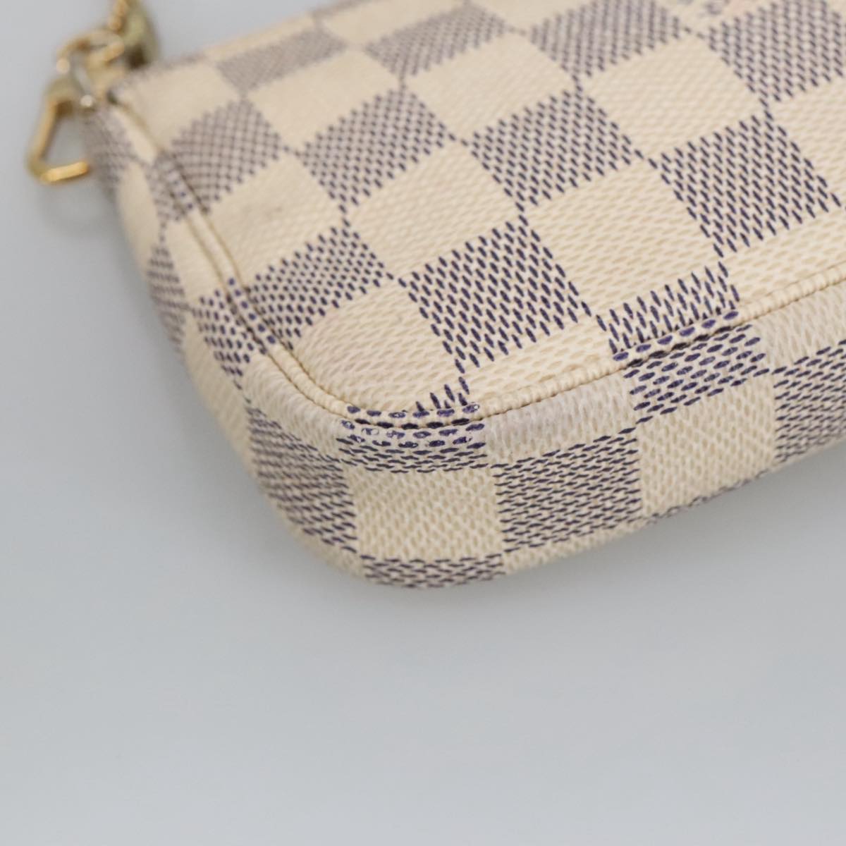 LOUIS VUITTON Damier Azur Mini Pochette Accessoires Pouch N63005 LV Auth 100620