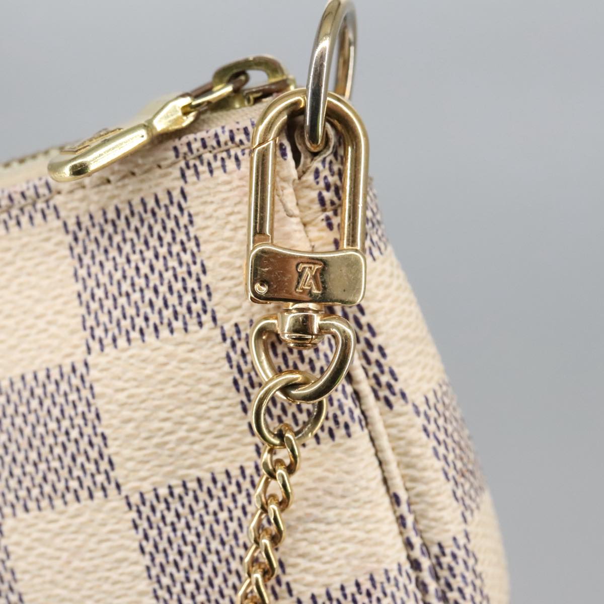 LOUIS VUITTON Damier Azur Mini Pochette Accessoires Pouch N63005 LV Auth 100620