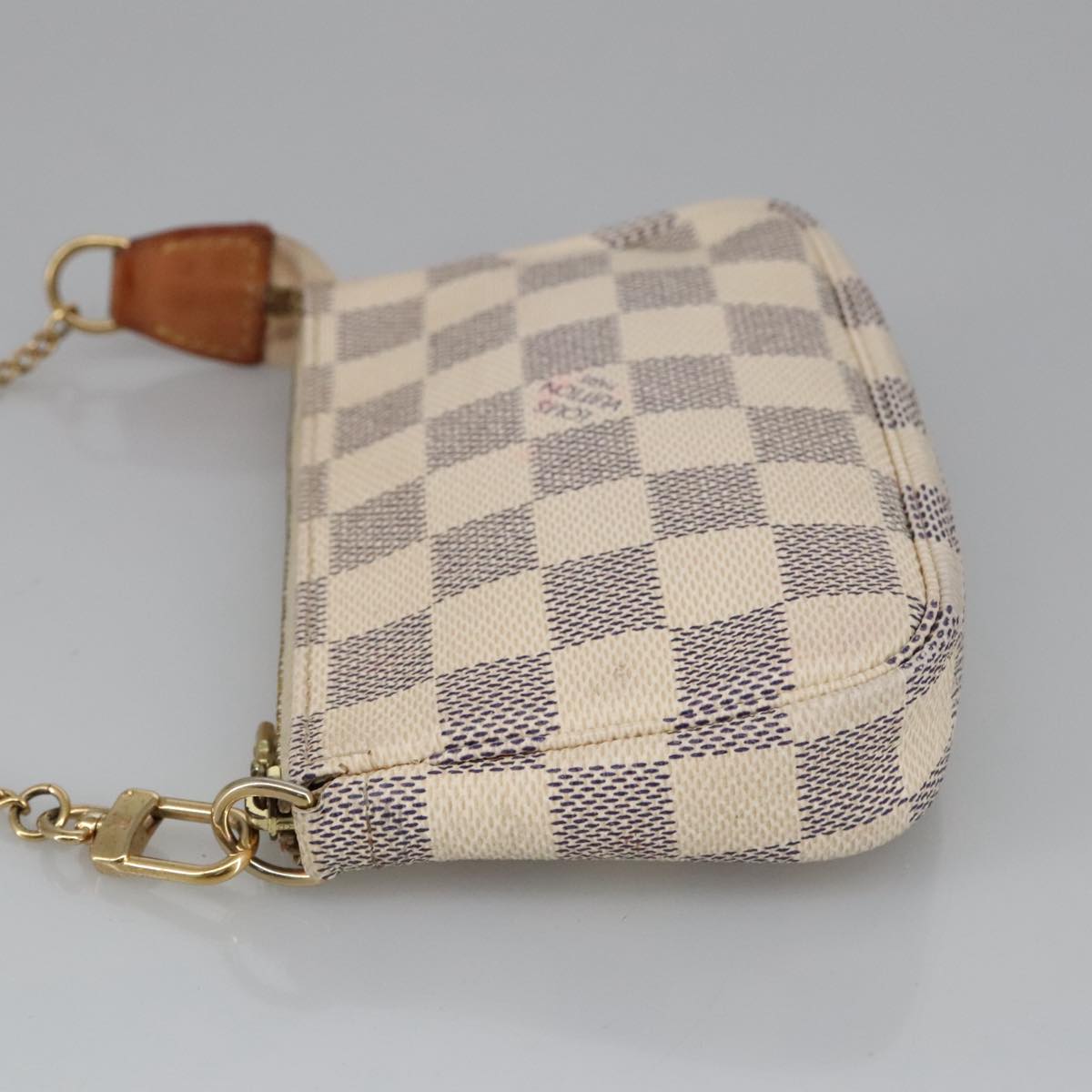 LOUIS VUITTON Damier Azur Mini Pochette Accessoires Pouch N63005 LV Auth 100620