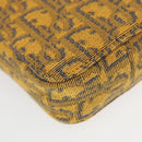Christian Dior Trotter Canvas Shoulder Bag Yellow Silver Auth 100623V-17