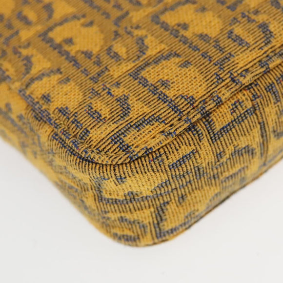 Christian Dior Trotter Canvas Shoulder Bag Yellow Silver Auth 100623V
