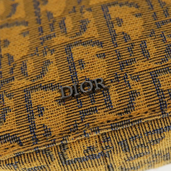 Christian Dior Trotter Canvas Shoulder Bag Yellow Silver Auth 100623V