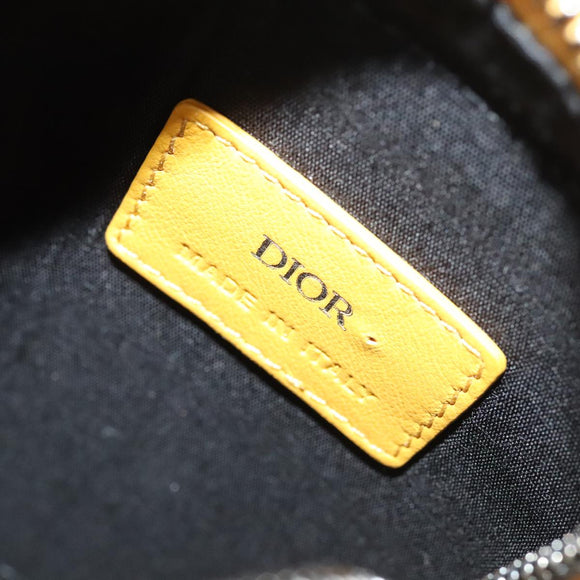 Christian Dior Trotter Canvas Shoulder Bag Yellow Silver Auth 100623V