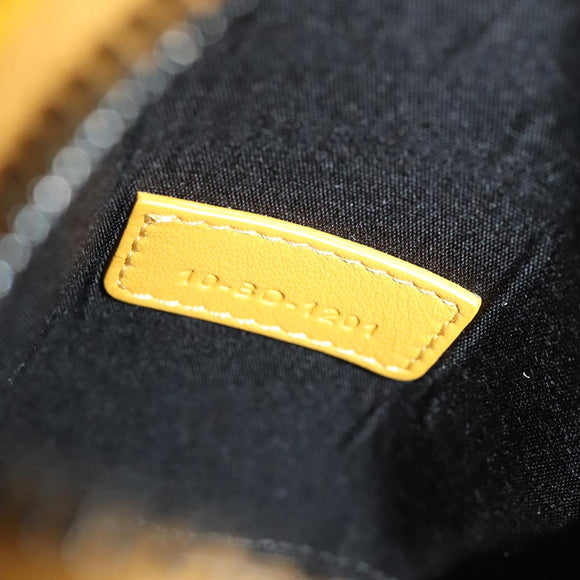 Christian Dior Trotter Canvas Shoulder Bag Yellow Silver Auth 100623V