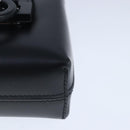 Salvatore Ferragamo Gancini Hand Bag Leather Black Auth 100624V-14