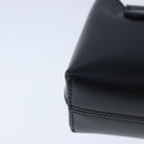 Salvatore Ferragamo Gancini Hand Bag Leather Black Auth 100624V-15