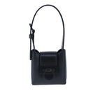 Salvatore Ferragamo Gancini Hand Bag Leather Black Auth 100624V-13