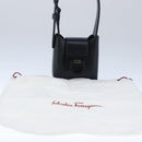 Salvatore Ferragamo Gancini Hand Bag Leather Black Auth 100624V-12