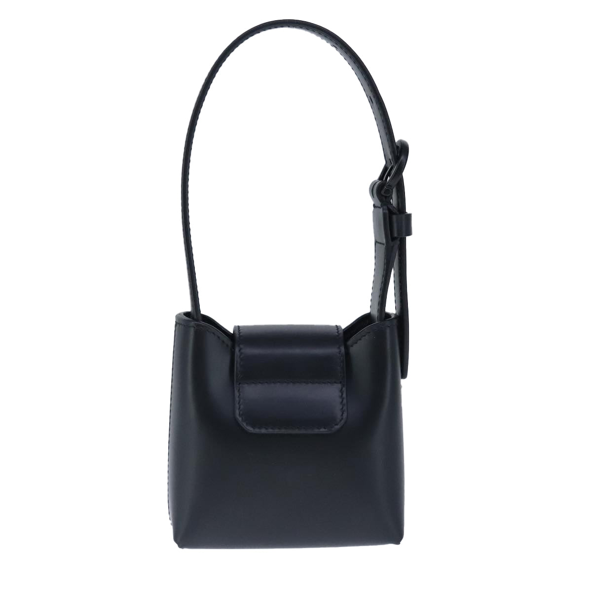 Salvatore Ferragamo Gancini Hand Bag Leather Black Auth 100624 - 0