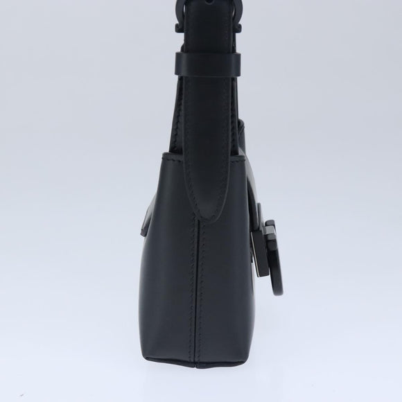 Salvatore Ferragamo Gancini Hand Bag Leather Black Auth 100624V