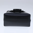 Salvatore Ferragamo Gancini Hand Bag Leather Black Auth 100624V-5