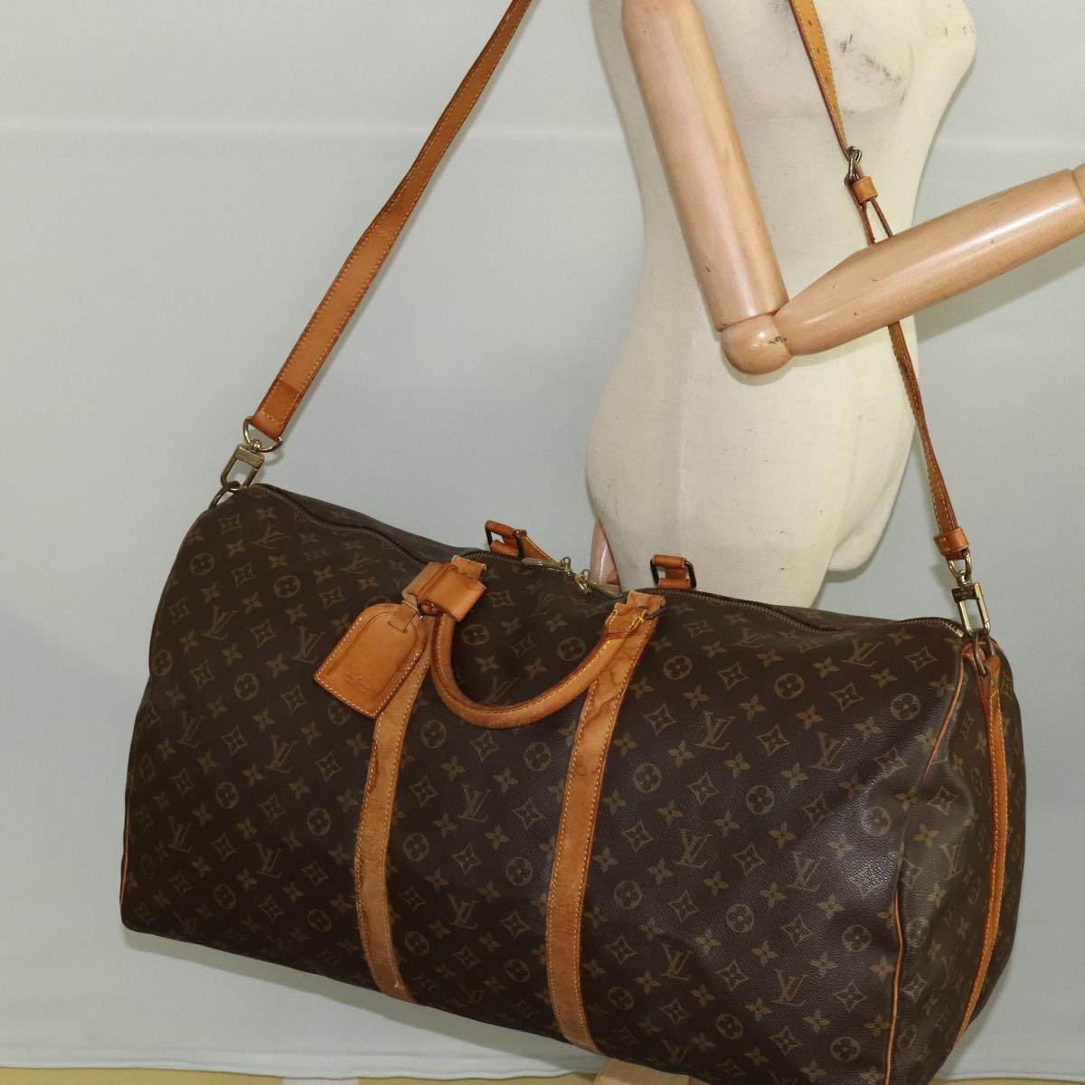 LOUIS VUITTON Monogram Keepall Bandouliere 60 Boston Bag M41412 LV Auth 100636