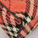 BURBERRY Nova Check Blue Label Hand Bag Canvas Red Auth 100639-9