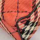 BURBERRY Nova Check Blue Label Hand Bag Canvas Red Auth 100639-15