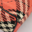 BURBERRY Nova Check Blue Label Hand Bag Canvas Red Auth 100639-16