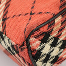 BURBERRY Nova Check Blue Label Hand Bag Canvas Red Auth 100639-17
