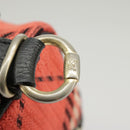 BURBERRY Nova Check Blue Label Hand Bag Canvas Red Auth 100639-10