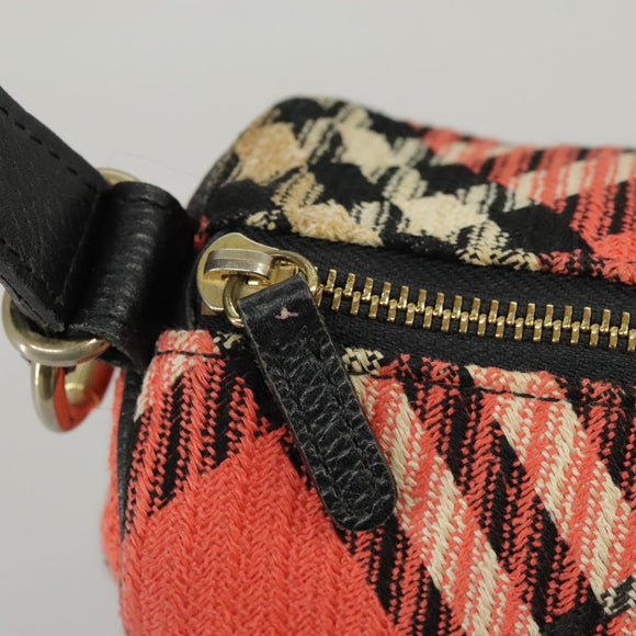 BURBERRY Nova Check Blue Label Hand Bag Canvas Red Auth 100639