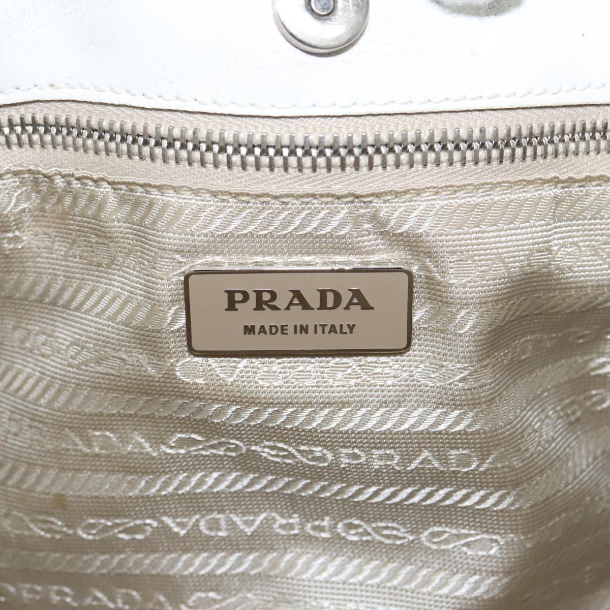 PRADA Shoulder Bag Nylon Beige Auth 100643