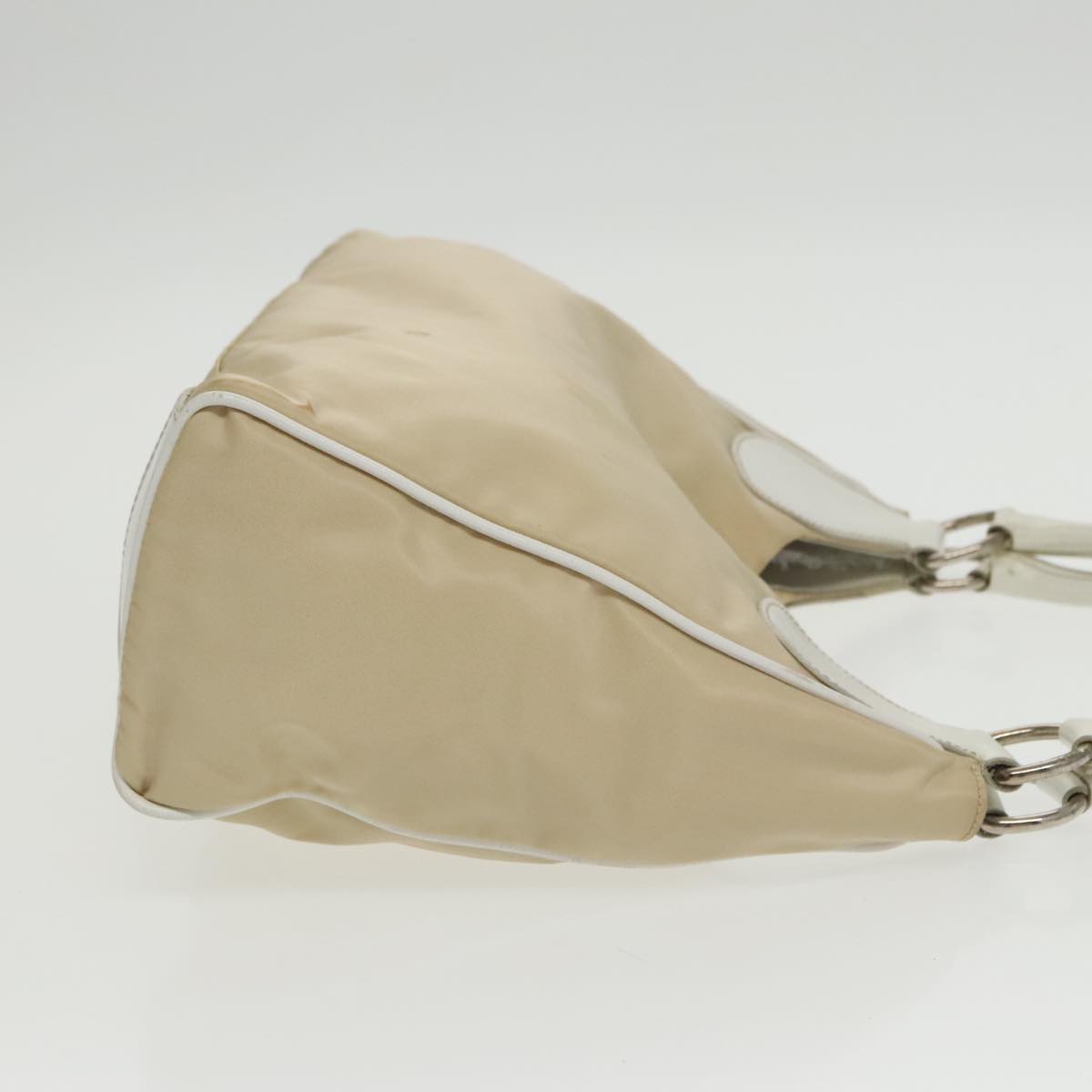 PRADA Shoulder Bag Nylon Beige Auth 100643