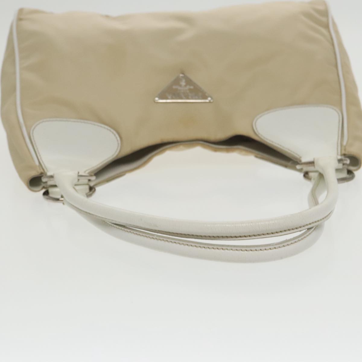 PRADA Shoulder Bag Nylon Beige Auth 100643