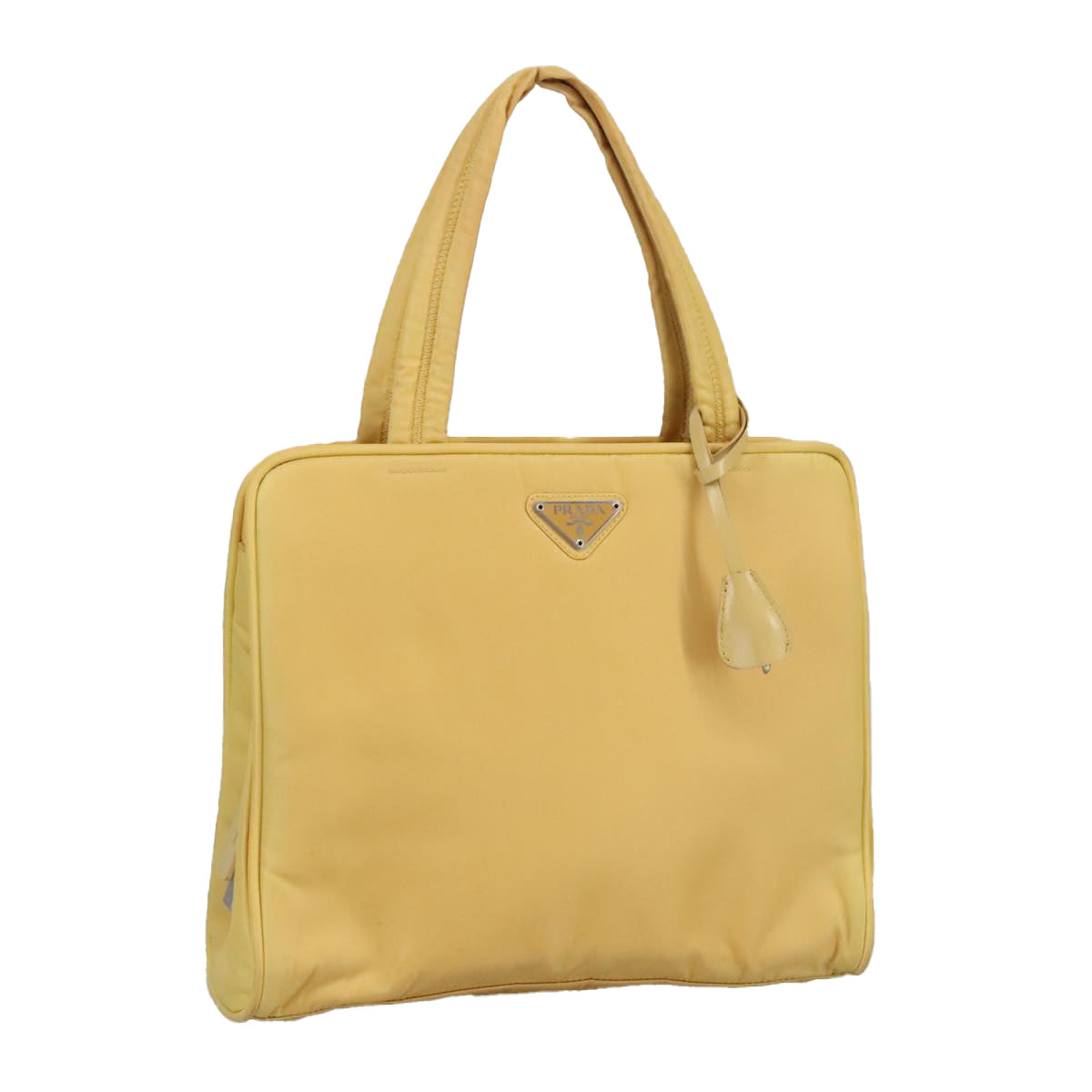 PRADA Hand Bag Nylon Yellow Auth 100644