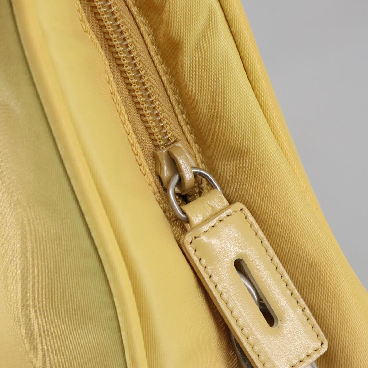 PRADA Hand Bag Nylon Yellow Auth 100644