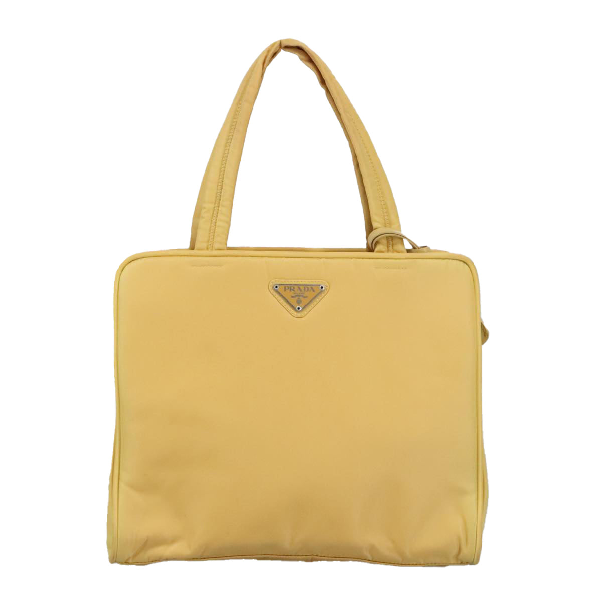 PRADA Hand Bag Nylon Yellow Auth 100644 - 0