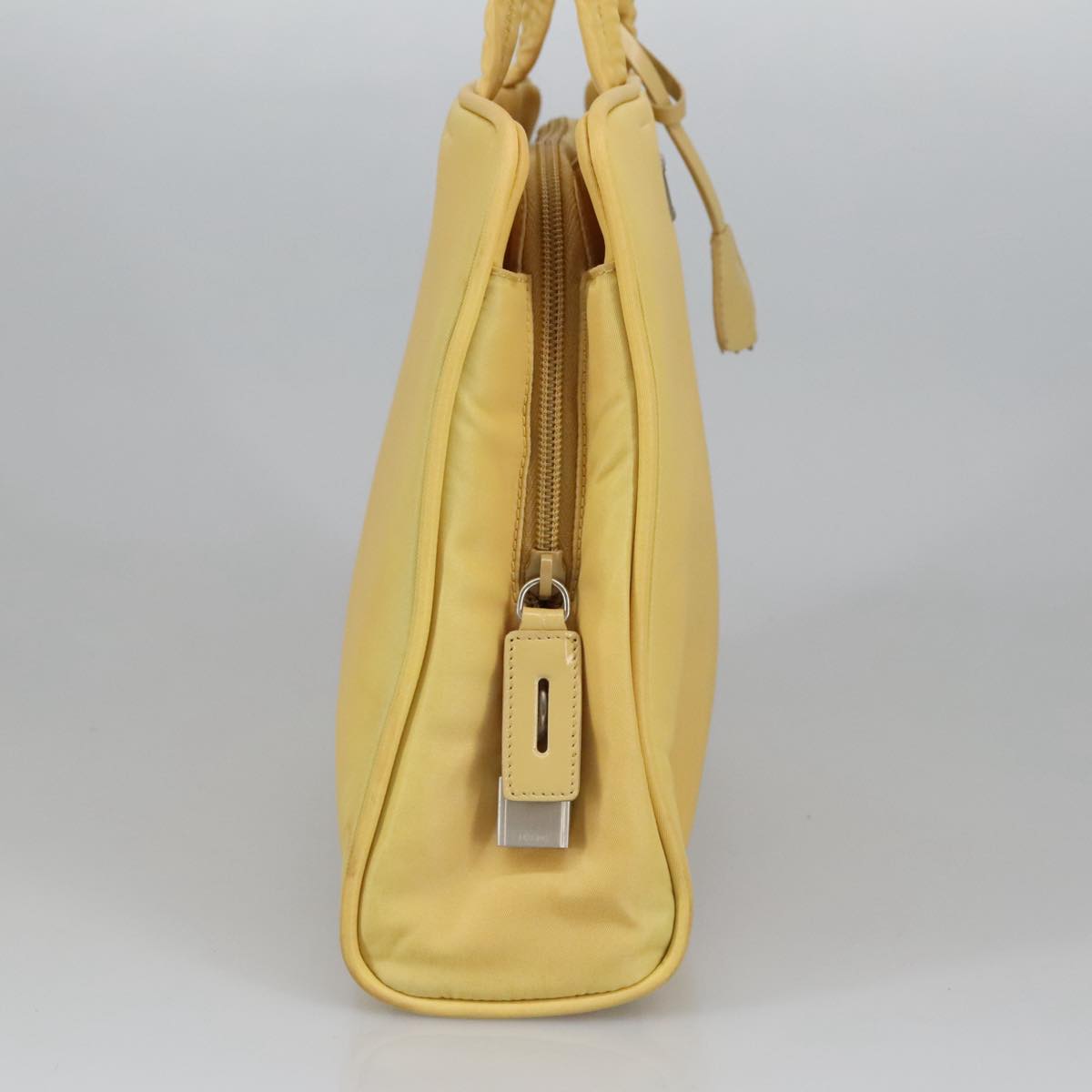 PRADA Hand Bag Nylon Yellow Auth 100644