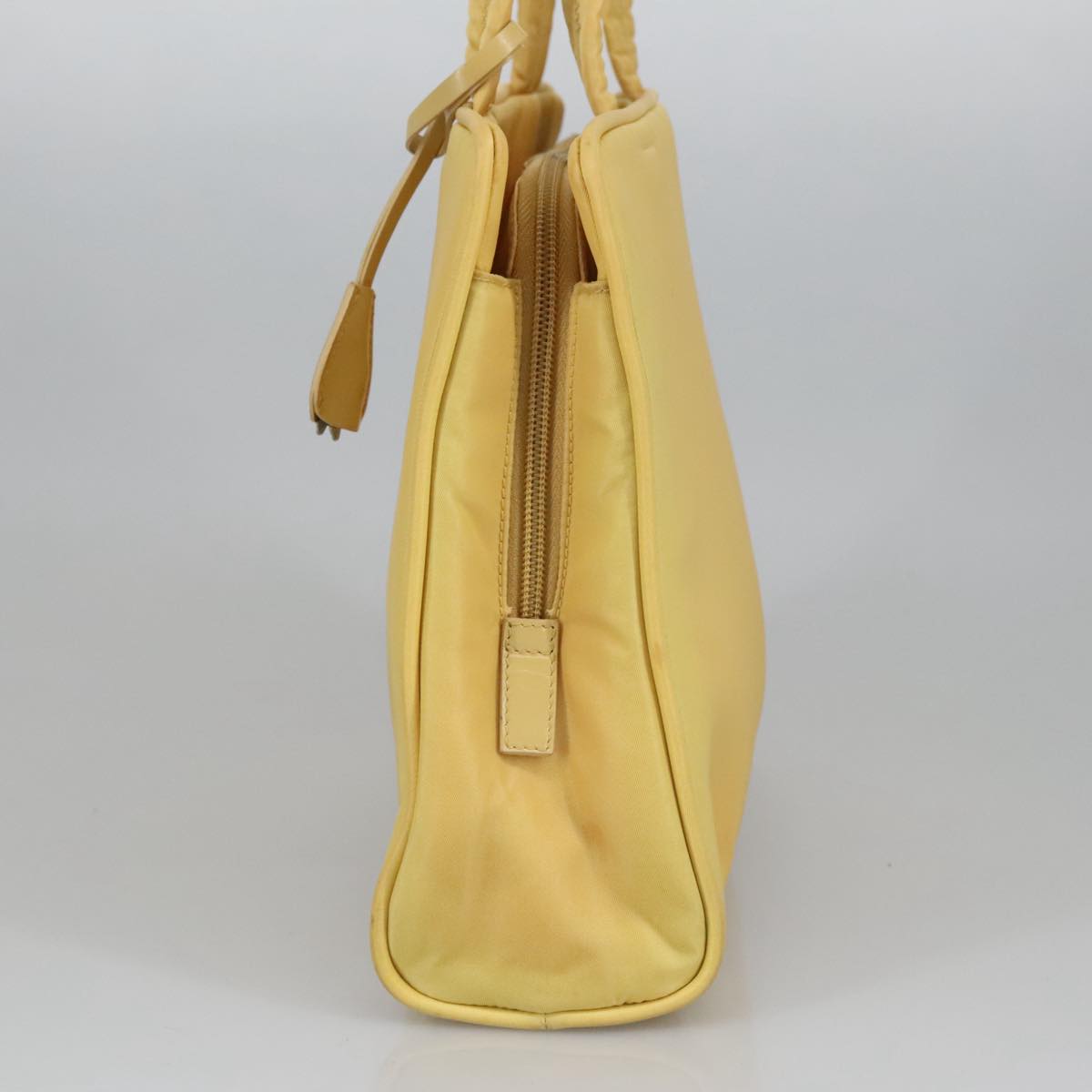 PRADA Hand Bag Nylon Yellow Auth 100644