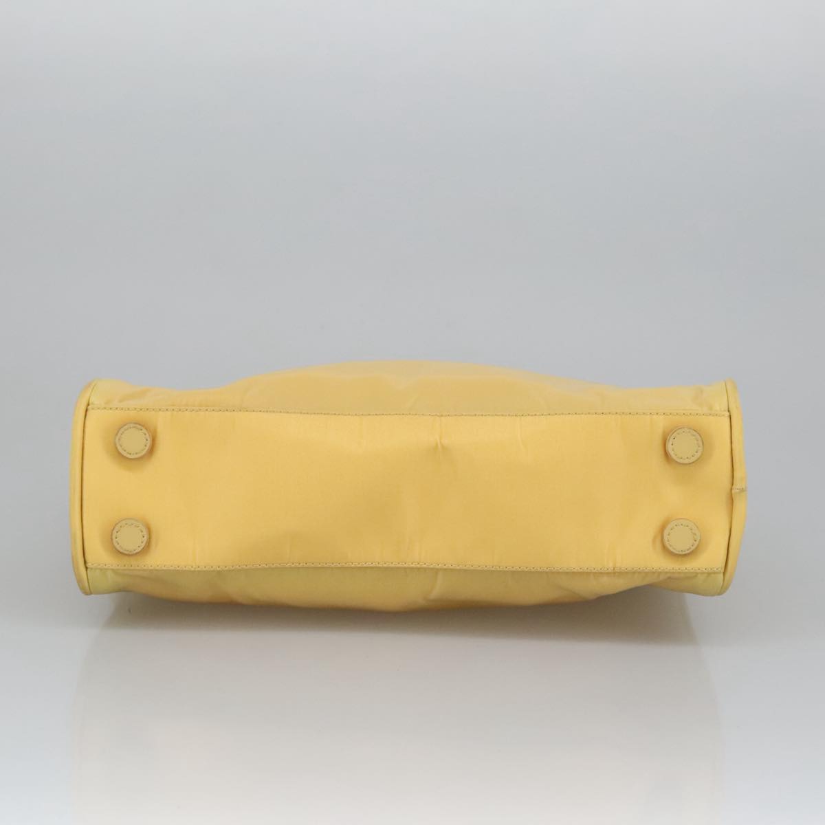 PRADA Hand Bag Nylon Yellow Auth 100644