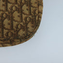 Christian Dior Trotter Canvas Shoulder Bag Beige Dark Brown Gold Auth 100648-16