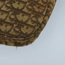 Christian Dior Trotter Canvas Shoulder Bag Beige Dark Brown Gold Auth 100648-9