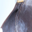 Christian Dior Trotter Canvas Shoulder Bag Beige Dark Brown Gold Auth 100648-18