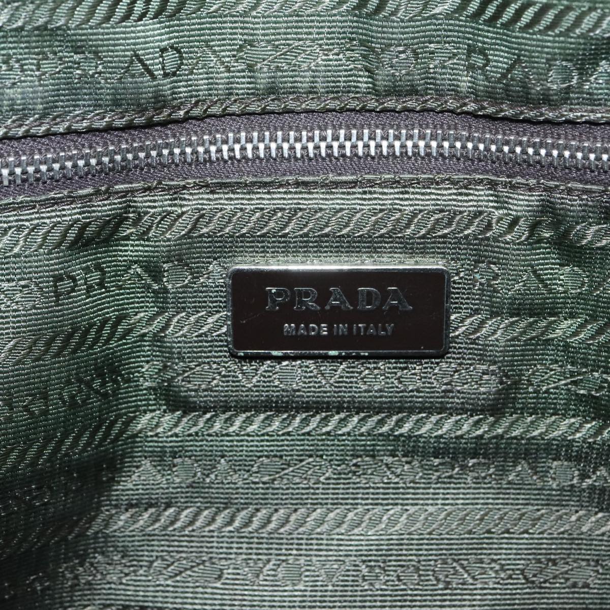 PRADA Hand Bag Canvas Beige Auth 100651