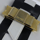 CELINE Ribbon Tote Bag Leather White Black Auth 100656-17