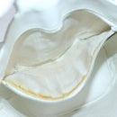 CELINE Ribbon Tote Bag Leather White Black Auth 100656-11