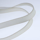 CELINE Ribbon Tote Bag Leather White Black Auth 100656-7