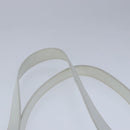 CELINE Ribbon Tote Bag Leather White Black Auth 100656-8